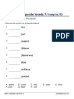 Grade 2 English Vocabulary Sheets