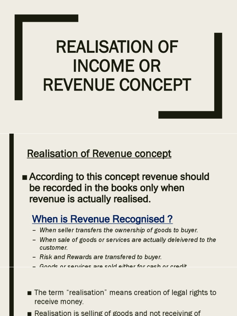 Presentation (1) Realisation of Income | PDF