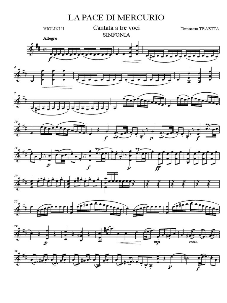 La Pace Di Mercurio: Cantata A Tre Voci | PDF