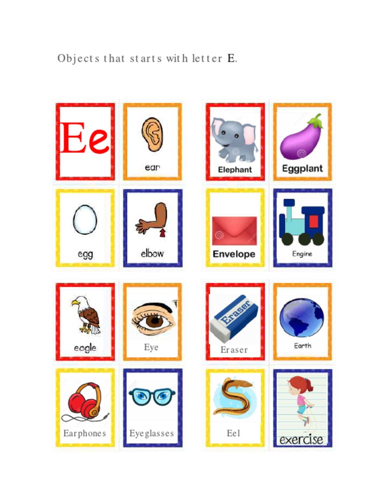 Objects Starts With Letter e  PDF