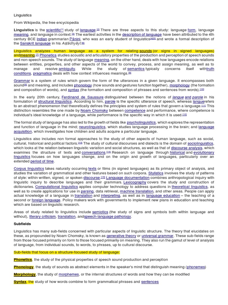 What Linguistics Is. | PDF | Linguistics | Psycholinguistics