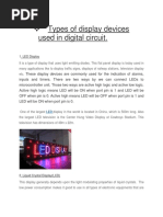 Types of Display Devices Used in Digital Circuit