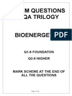 Exam Questions Aqa Trilogy Bioenergetics: Q1-6 Foundaton Q3-9 Higher