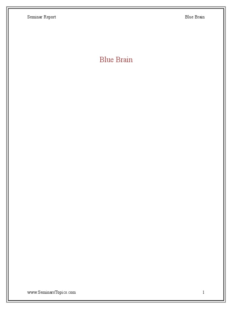 Understanding the Blue Brain Concept | PDF | Taste | Brain