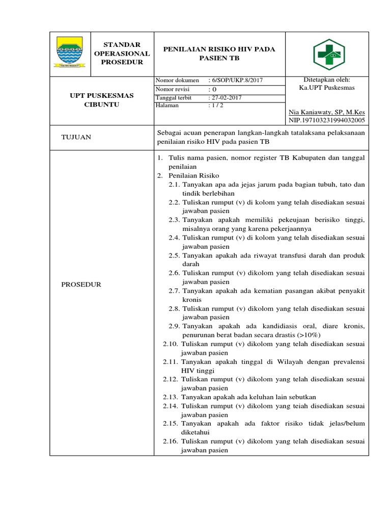 Penilaian Resiko HIV Pada Pasien TB | PDF