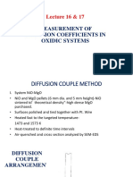 Lecture 16 & 17: Measurement of Diffusion Coefficients in Oxidic Systems