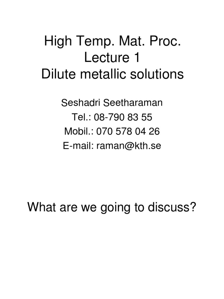 Thermodynamics Dilute Solutions Pdf Solution Chemical Bond