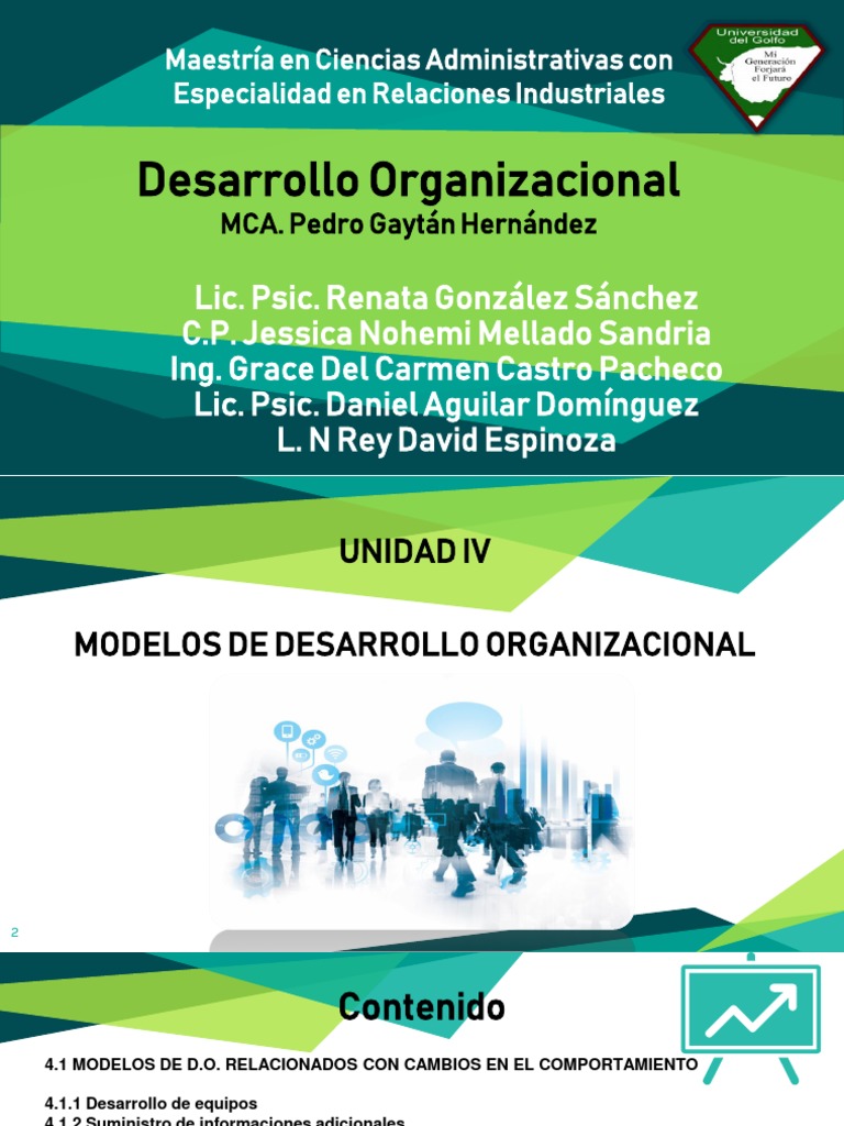 Equipo 3 D. O. U-Iv Modelos de Desarrollo Organizacional | PDF ...