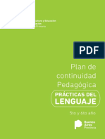 Plan de Continuidad Pedagogica Practicas Del Lenguaje Primaria 5to y 6to Ano