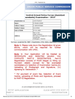 Application For Central Armed Police Forces (Assistant Commandants) Examination 2015