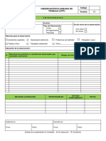 Observación Planeada de Trabajo (Opt) : Con Aviso Sin Aviso Inicial de Seguimiento Planeada