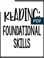 Reading - Foundational Skills
