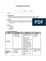 Plan Mensual de Tutoría - Abril