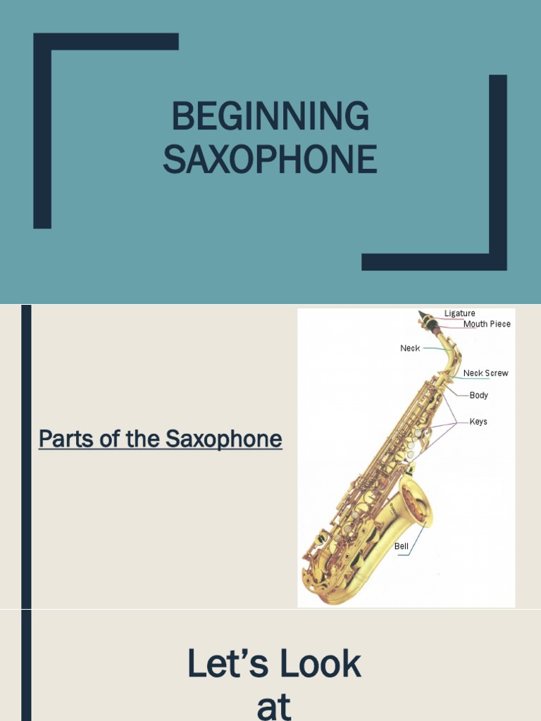 Beginning Sax PP Lesson 1 PDF Saxophone Mouth