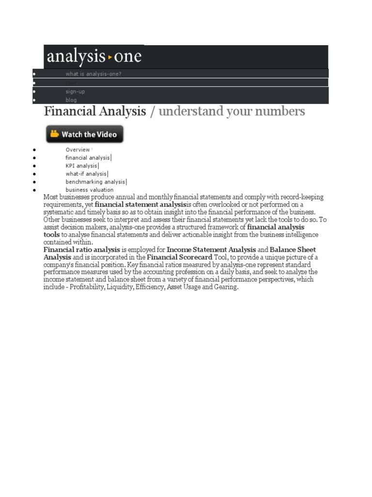 What Is Analysis | PDF | Performance Indicator | Financial Ratio