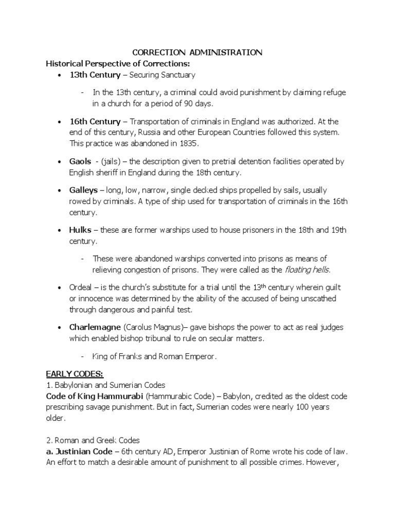 Correction Administration Notes Summary | PDF | Business