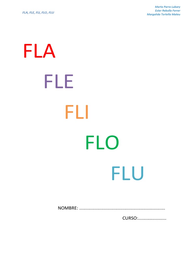 Actividades con sílabas FLA, FLE, FLI, FLO, FLU | PDF
