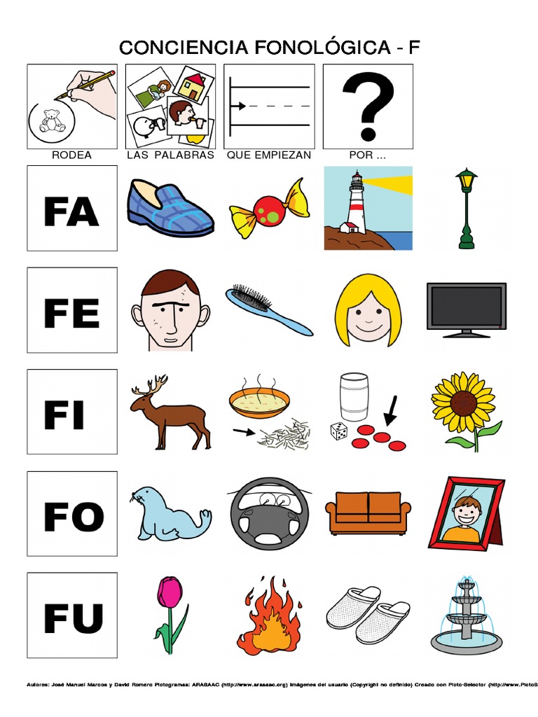 Actividades con la letra fa fe fi fo fu