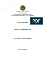 Aportes Al Ensayo Sobre Una Nueva Racionalidad FGamboa