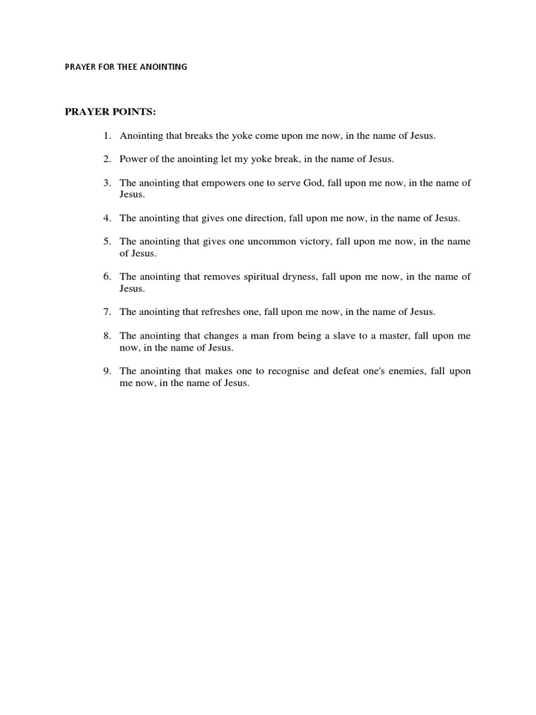 Anointing for Breakthrough Prayers | PDF | Anointing | Jesus