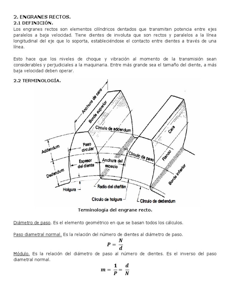 Engranes Rectos | PDF | Engranaje Ingeniería mecánica