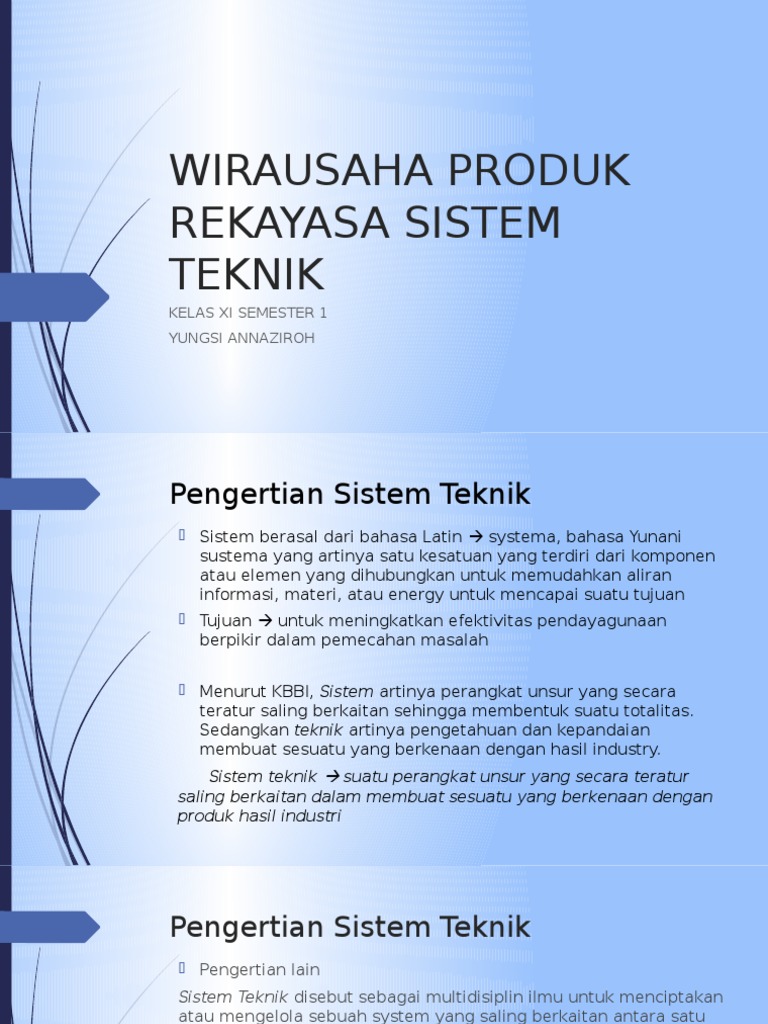 1 Pengertian Sistem Teknik Pdf