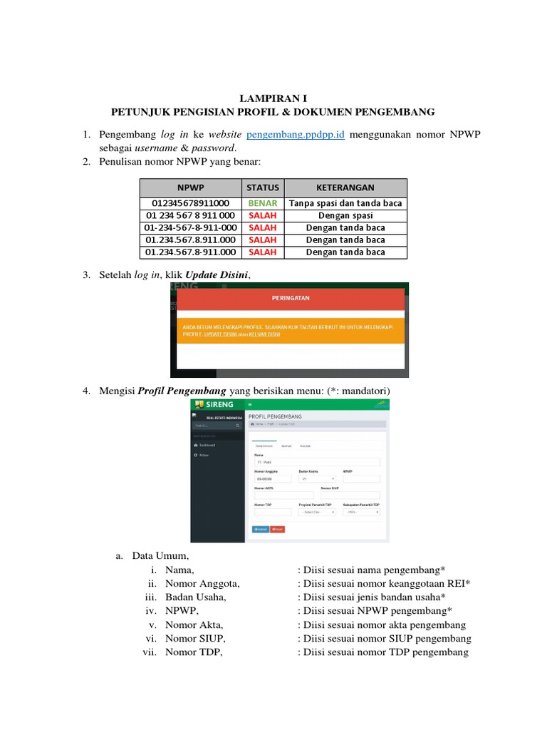 Petunjuk Pengisian Sireng PPDPP | PDF