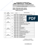 Jadwal Penilaian Akhir Tahun