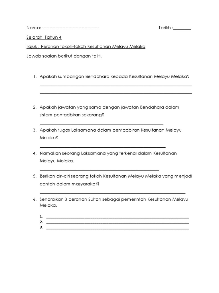 Latihan Sejarah Tokoh Sejarah Pdf