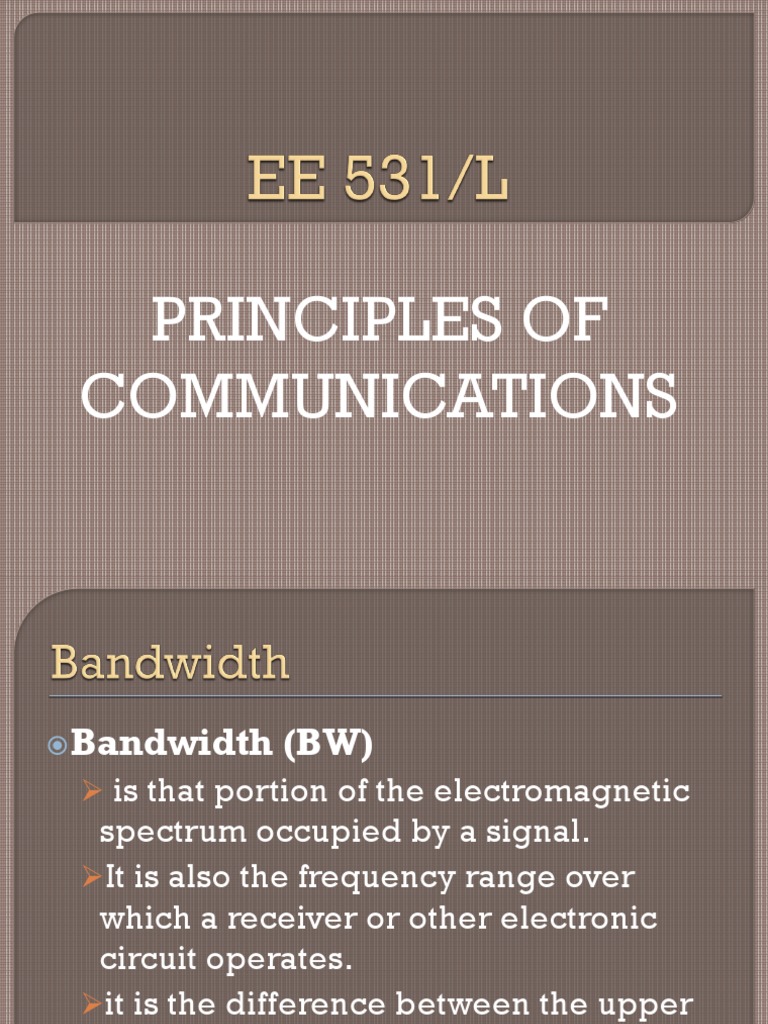 Communication Principles: Bandwidth & Modulation | PDF | Modulation ...