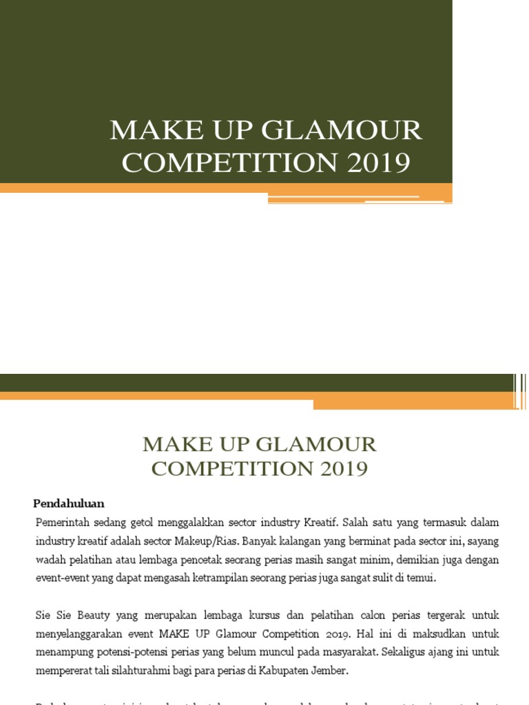 Proposal Event Makeup Glamour 2019 | PDF | Pengelolaan Keuangan & Uang ...