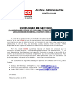 Comisiones de Servcio. Elaboración Listado Desplazados Domicilio.