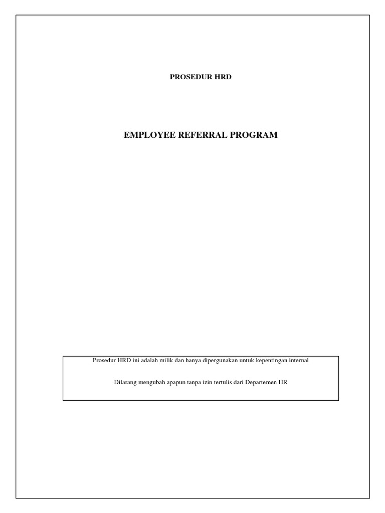 Prosedur Program Referral Karyawan | PDF | Bisnis | Pengelolaan ...