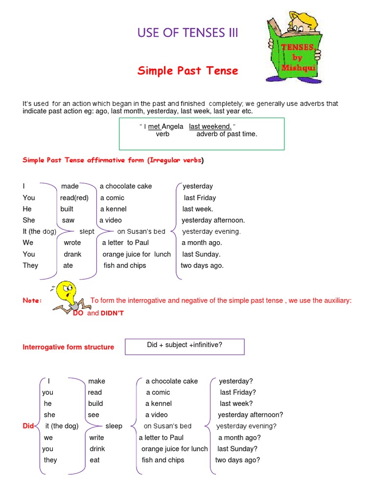 Understanding Simple Past Tense | PDF | Grammatical Tense | Verb