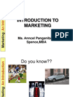 Introduction To Marketing: Ma. Anncel Panganiban-Spence, MBA