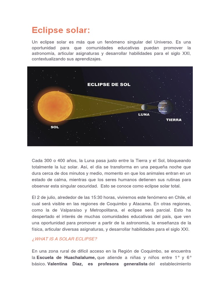 Educación y Eclipse Solar en Chile | PDF | Eclipse | Eclipse solar