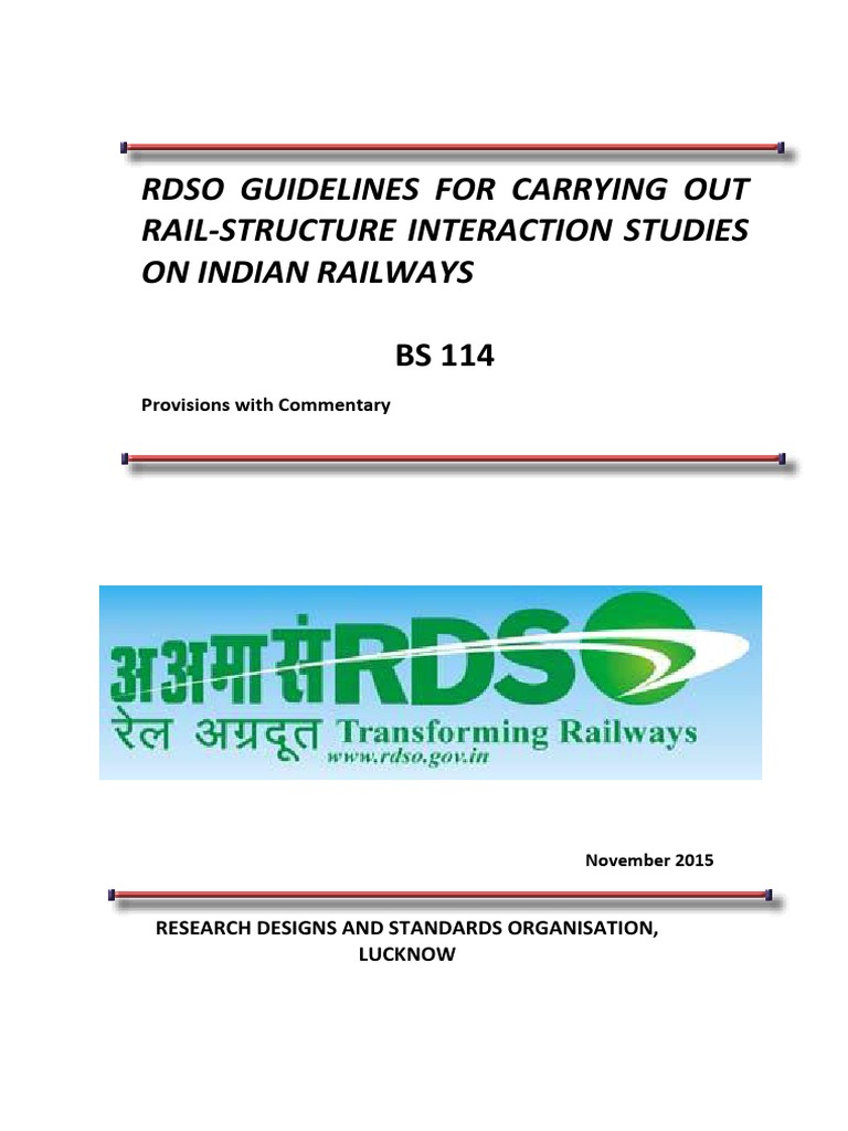 Bs 114 Rail Structure Interaction Pdf Track Rail Transport