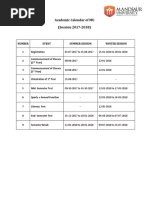 Academic Calendar of MU - 2017-2018