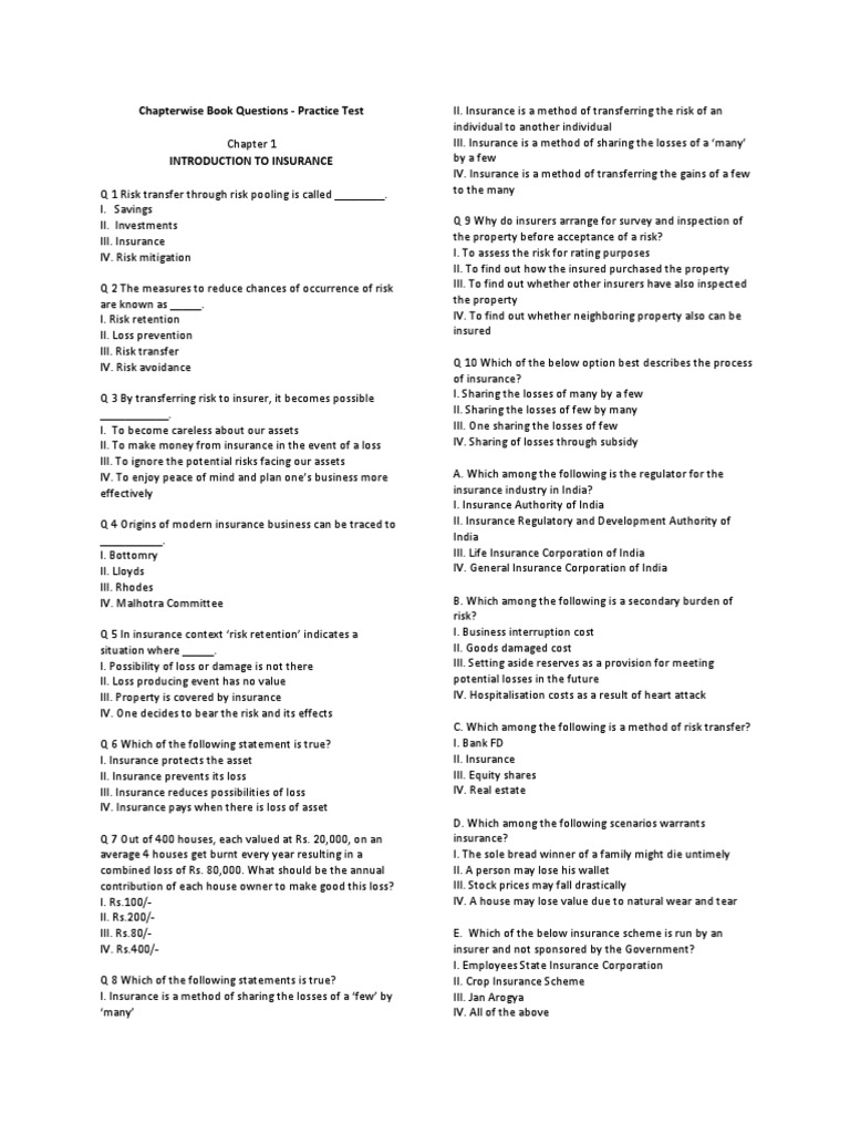 IC 38 Test Paper | PDF | Life Insurance | Insurance