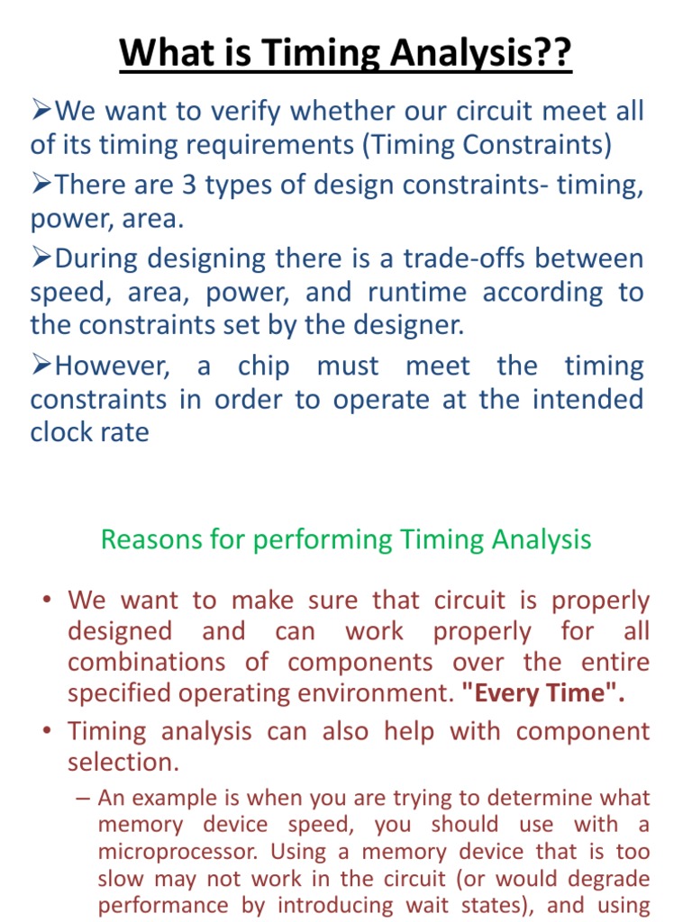 Timing Analysis in VLSI Design | PDF | Areas Of Computer Science ...