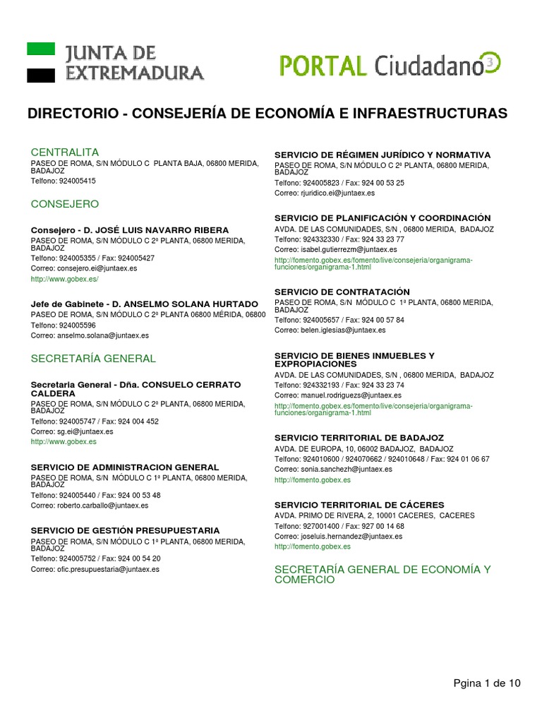 Directorio Fomento JUNTA DE EXTREMADURA 2019 | PDF | Negocios | Hogar,  jardinería y bricolaje