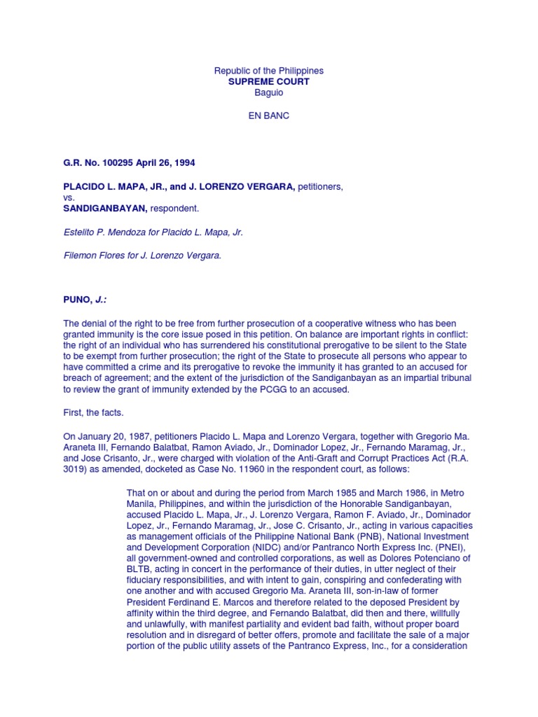 Supreme Court Ruling on Witness Immunity | PDF | Self Incrimination ...