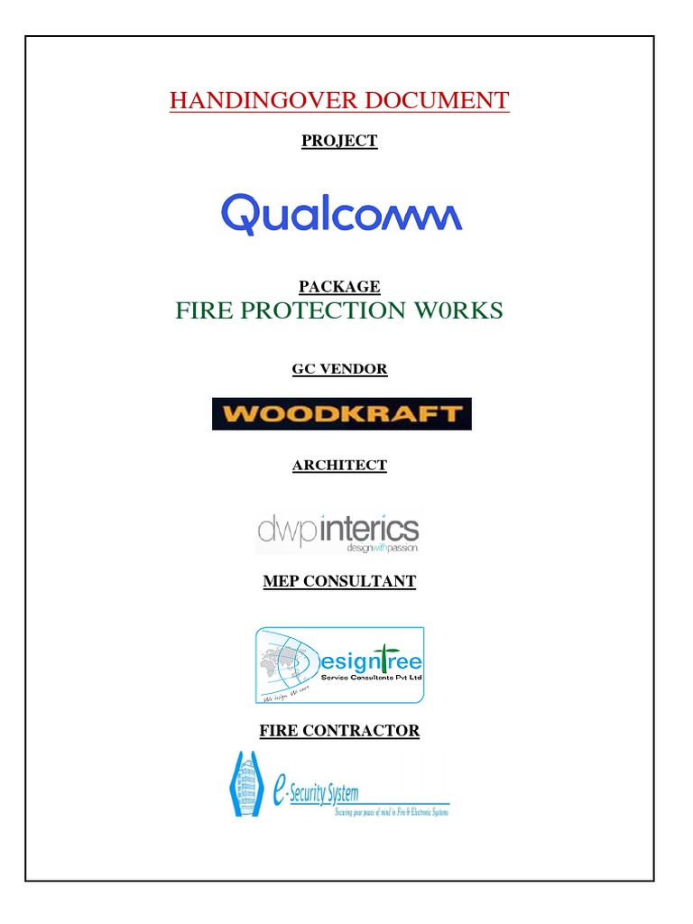 Fire Protection Works Handover Document | PDF