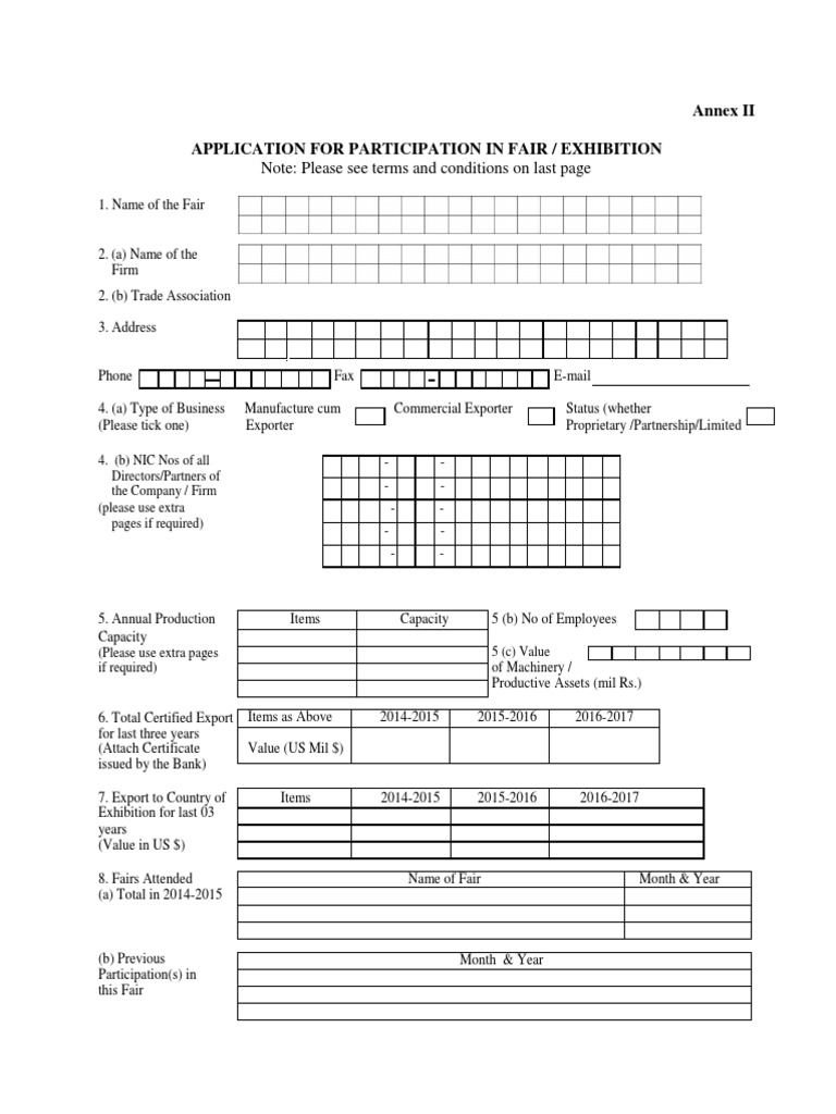 Trade Fair Participation Application Form | PDF | Exports | Banks