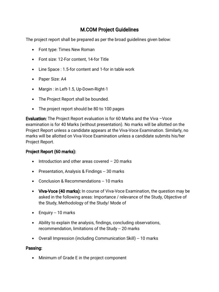 Mcom Project Format PDF | PDF