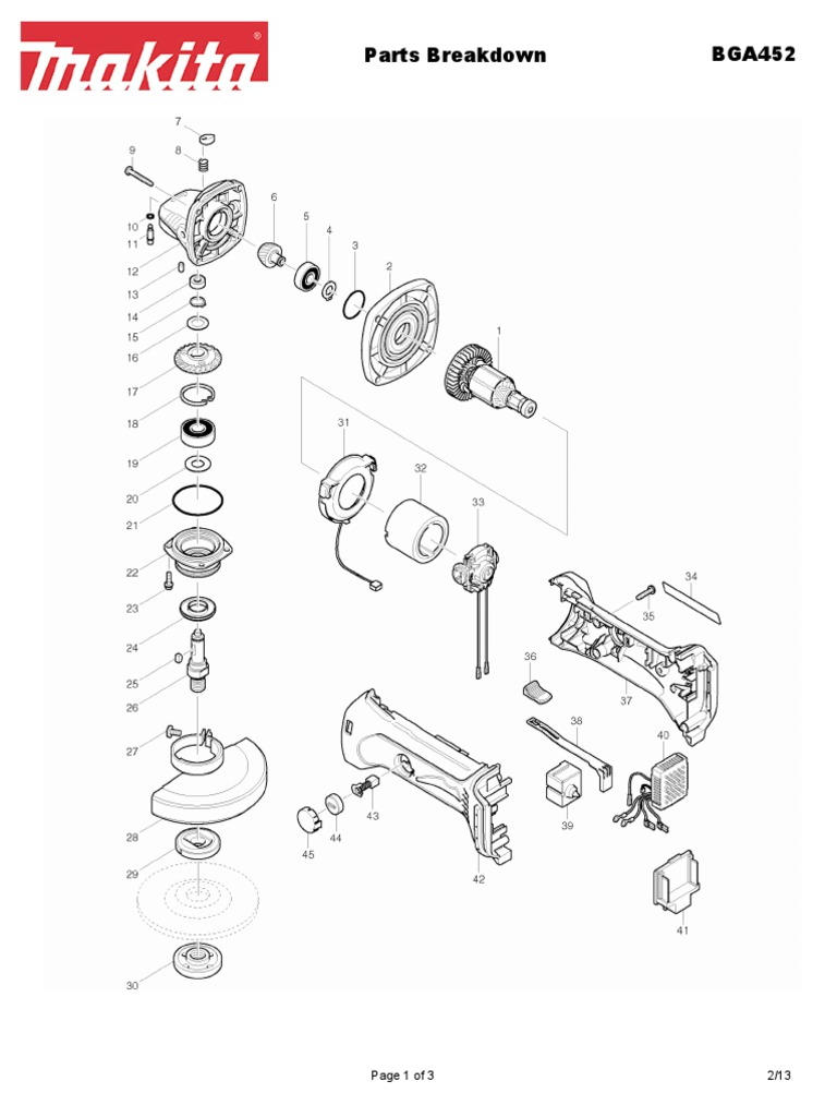 BGA452 Parts Breakdown Guide | PDF | Machines | Mechanical Engineering