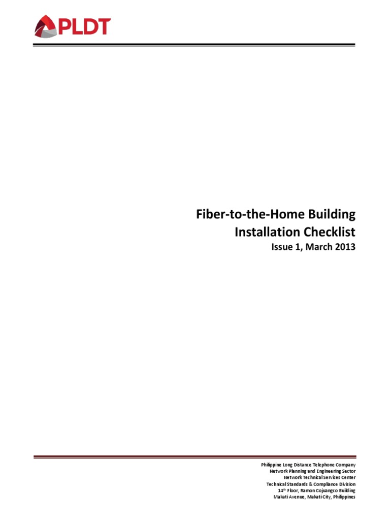 PLDT Fiber-to-the-Home Installation Guide | PDF | Fiber To The X ...