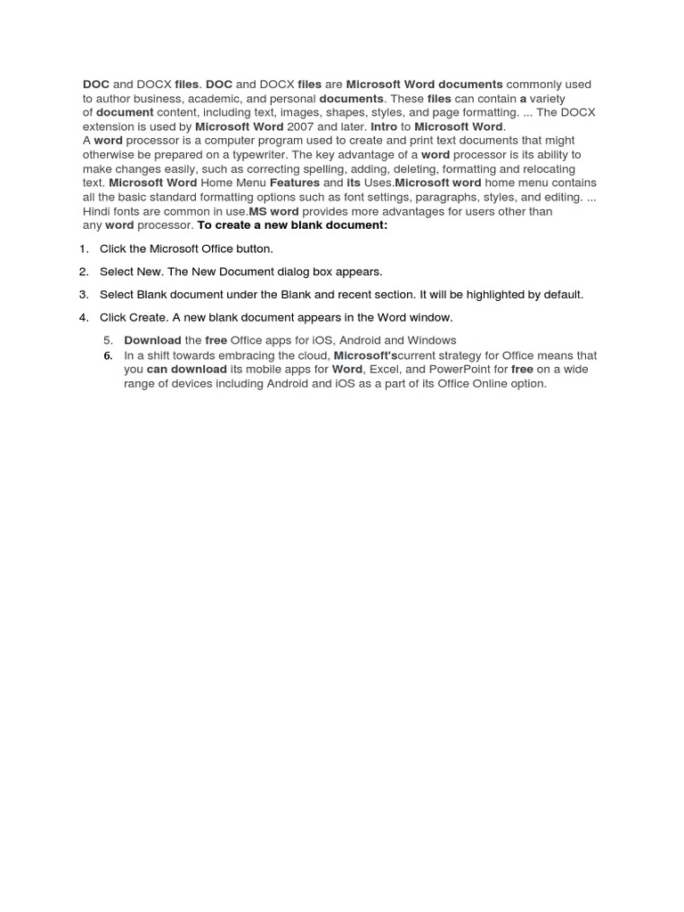 Understanding DOC and DOCX Files | PDF