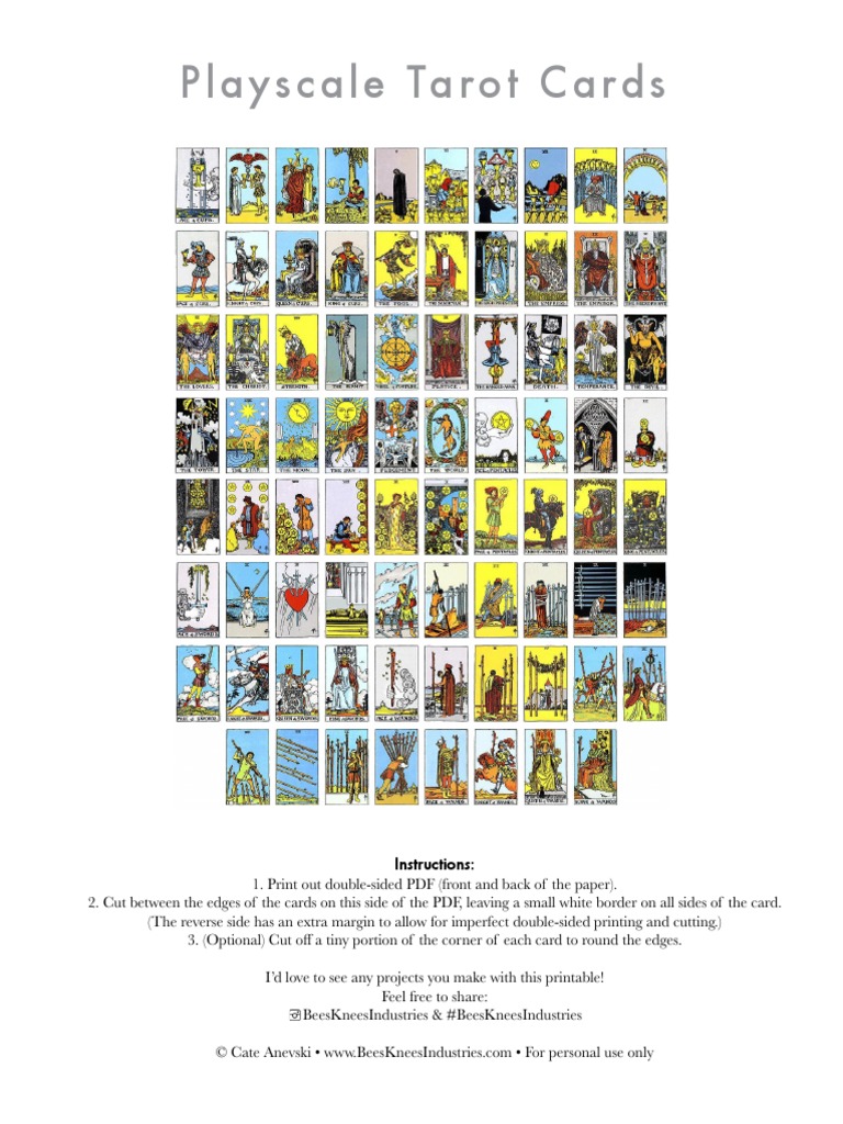 Playscale Tarot Cards PDF | PDF for Free Printable Oracle Cards Pdf
