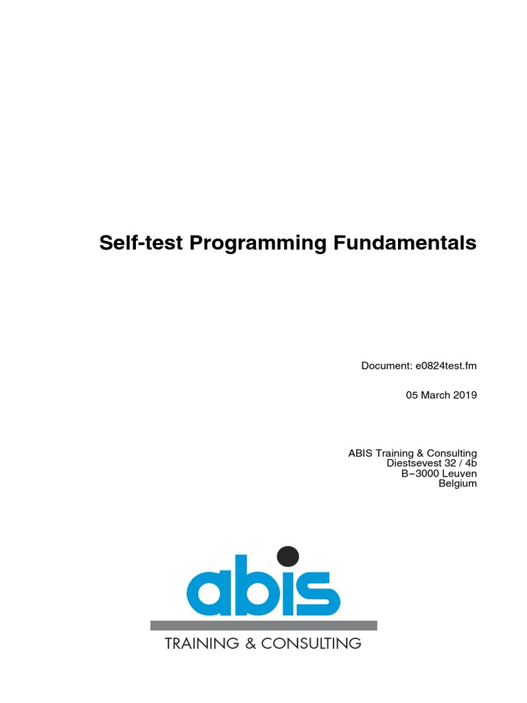 Self-Test Programming Fundamentals: Training & Consulting Training ...